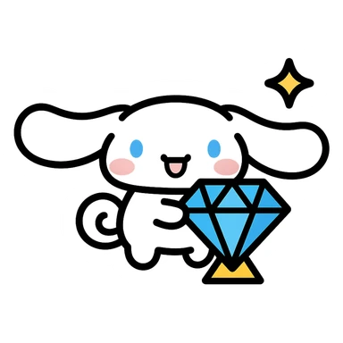 Cinnamoroll holding a sparkling diamond sticker