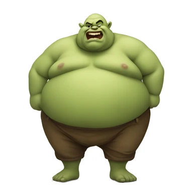 fat ogre rubbing belly sticker