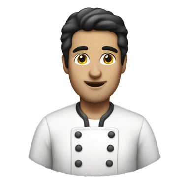 baker white man with black hair sticker