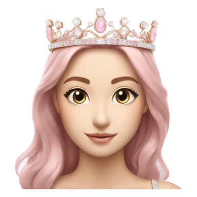 white and pink pastel tiara sticker