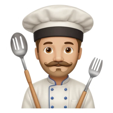 chef with mustache beard sticker