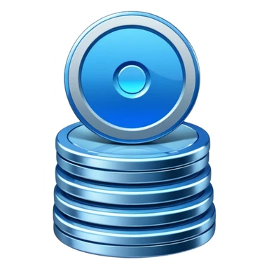 blue sorayama gradient chrome plasma energy coin stack sticker