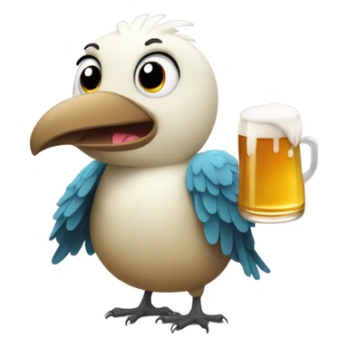 bird drink a beer sticker