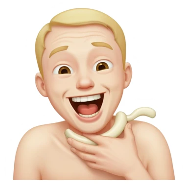 Man chocking himself laughing  sticker