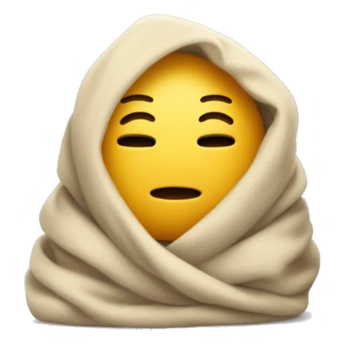 usually yellow emoji face(no body) with cute relaxed chill facial expressions wrapped cosily in a blanket sticker