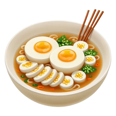 Make an emoji of tteokguk, a traditional Korean food. sticker