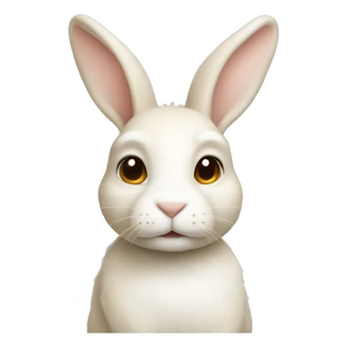 white and light beige rabbit sticker
