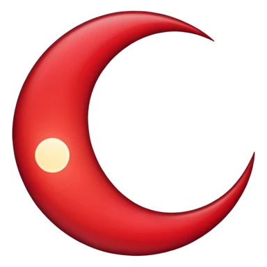 red crescent moon with glowmake it a darker red more burgundy  sticker