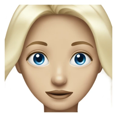 Long platinum blonde hair girl with blue eyes sticker