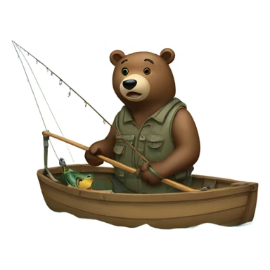 Bear fishing sticker