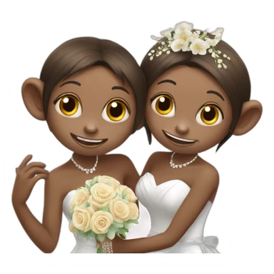 monkeys celebrating her wedding  sticker