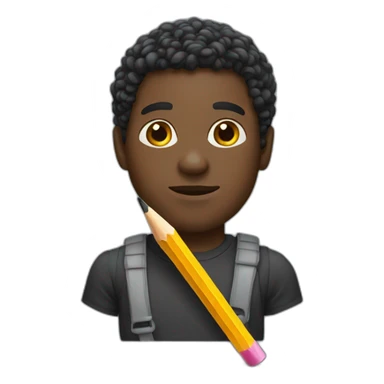 Black guy with pencil sticker