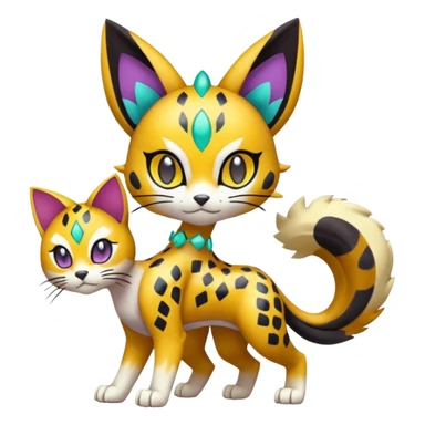 Meloetta-Gatomon-Liepard-Pokémon-Fakémon-fusion-hybrid-creature sticker