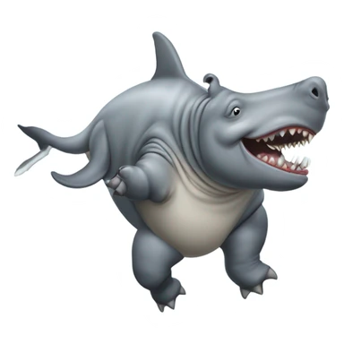 Rhino pooping on a shark in space sticker