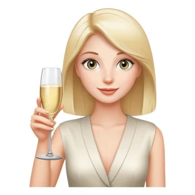 girl with grey eyes is happy and has champagne  sticker