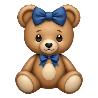 Teddy with dark blue bow sticker