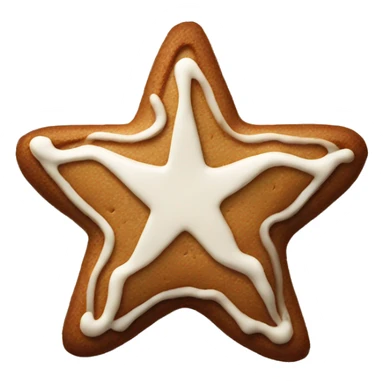 Star-shaped gingerbread with icing sticker