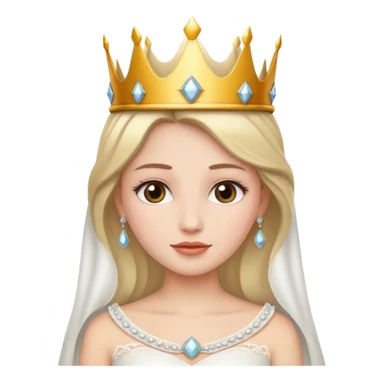 white bride crown sticker