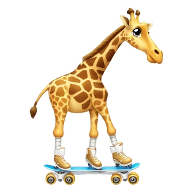 Giraffe on roller blades sticker