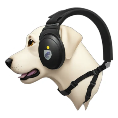 Labrador noir casque rugby sticker