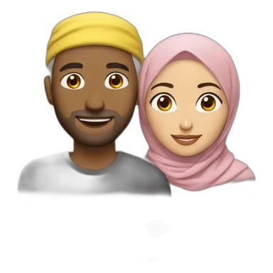 Me and my hijabi wife with earings blinking sticker