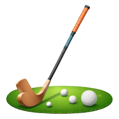 green grass, field hockey stick, field hockey ball sticker