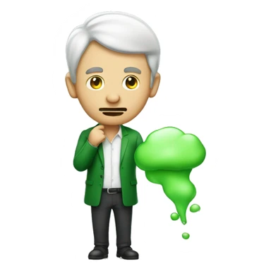 man farting with green wind sticker