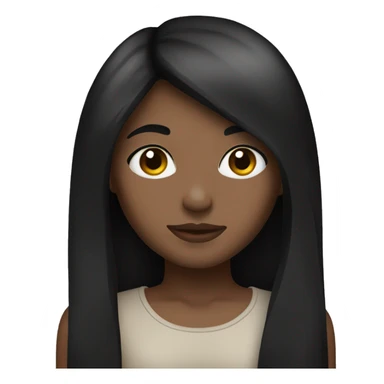 Create a girl with black and straight hair, with brown eyes  sticker