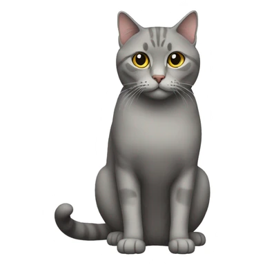 Grey Scottish straight cat, full body sticker