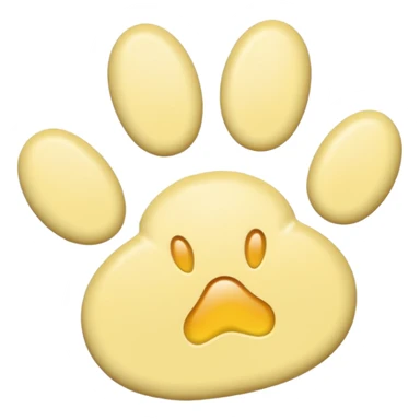 a pastel yellow pawprint sticker