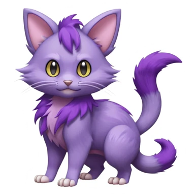 Purrloin-Delcatty-Rattata-Pokémon-fusion-hybrid-creature (full body) sticker