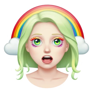 cash eyes barfing rainbows sticker