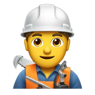 builder in a helmet with a chainsaw sticker