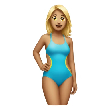 an emoji with a swim suit on sticker