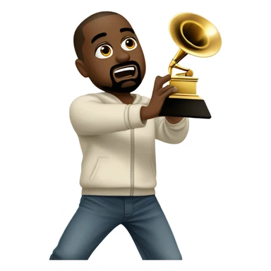 kanye west throwing a grammy down sticker