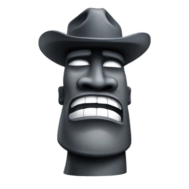 MOAI STATUES FLEXING MUSCLE COWBOY HAT sticker