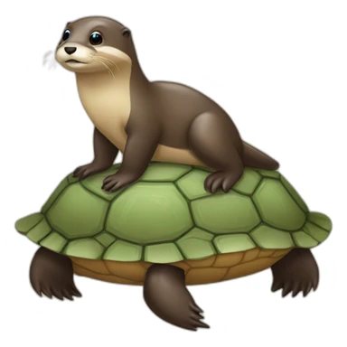 Une loutre sur une tortue sticker