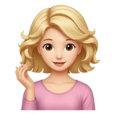 girl twirling hair blushing sticker