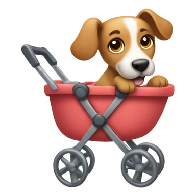 dog in a stroller sticker