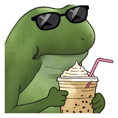 iced coffee with straw sticker