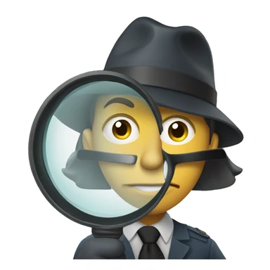investigator with a magnifying glass sticker