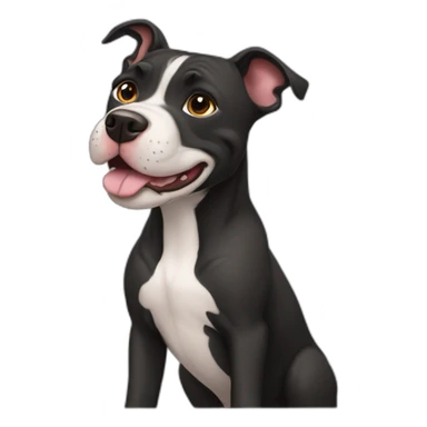 Una perra pitbull totalmente negra sticker