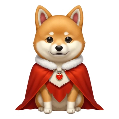 Shiba Dog in demon red collar cloak sticker