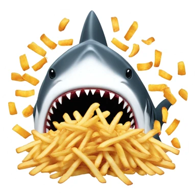 Shark eating 10000 French fries sticker