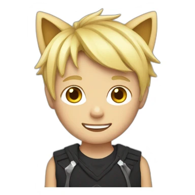 Blond boy with cat ears and costume  sticker