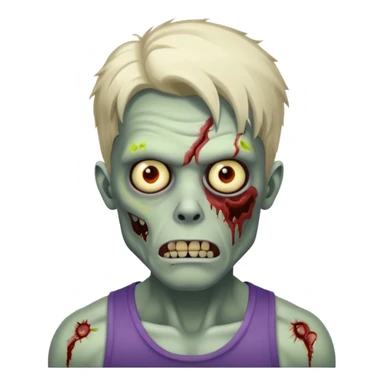 zombie with workout man hair  sticker