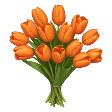 orange tulip bouquet  sticker