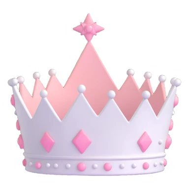 white and pastel pink crown sticker