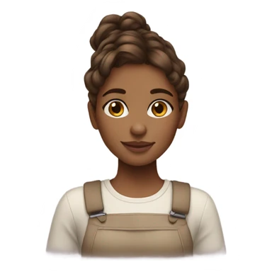 Girl with brown hair clean girl vibe sticker