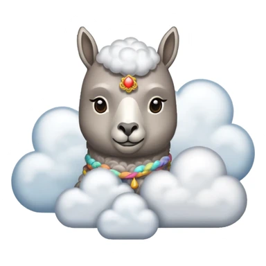 cloud patterned lama sticker